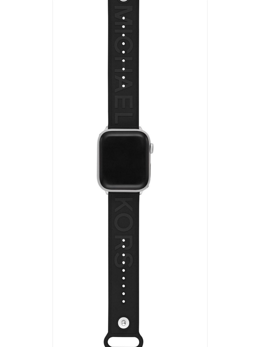 Michael Kors Black Silicone Apple Watch  Band with Embossed Logo